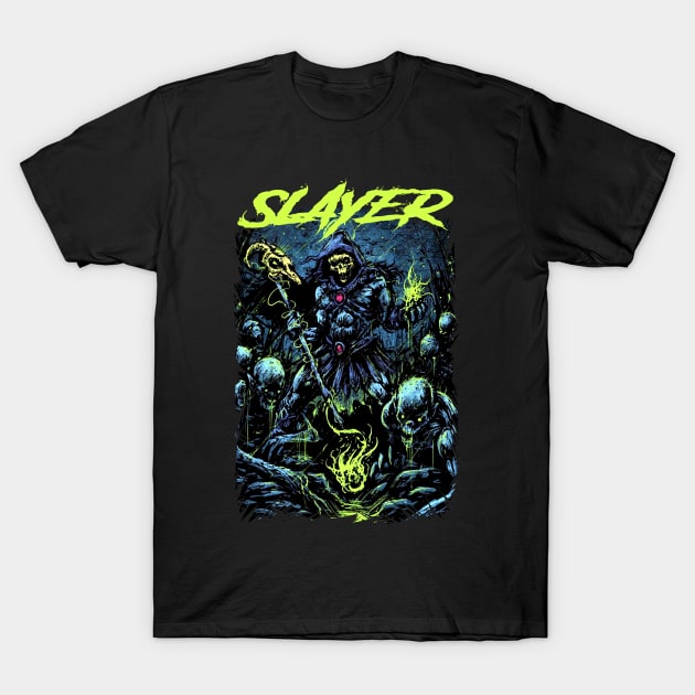 SLAYER BAND MERCHANDISE T-Shirt by Rons Frogss